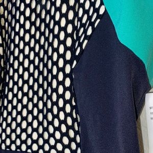 MILLY Printed Black, Green & Cream Dress